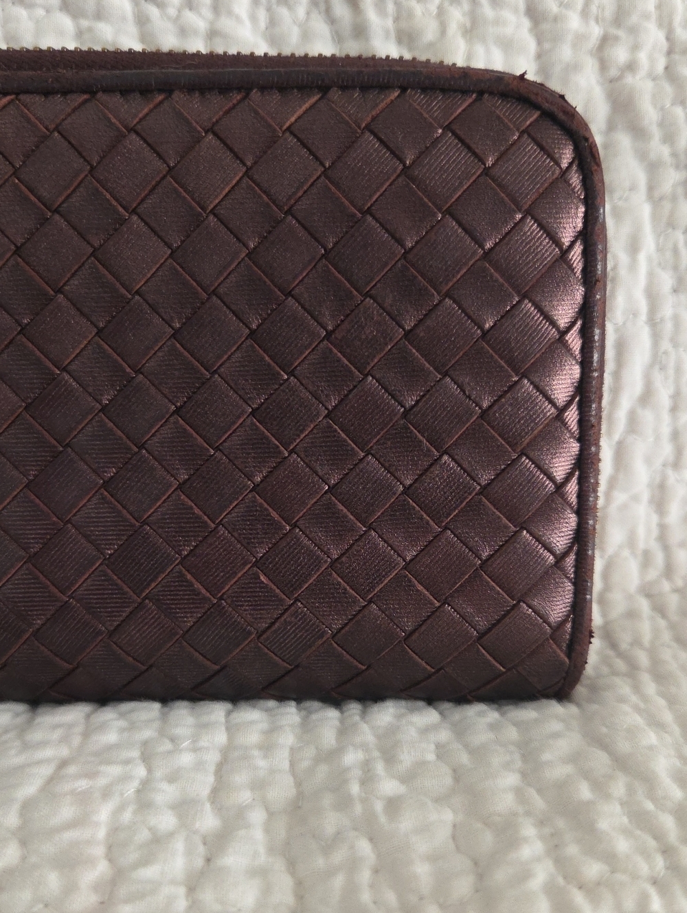 Bottega Veneta Textured Zippered Long Wallet in Shimmery Dark Bronze - Picture 6 of 15